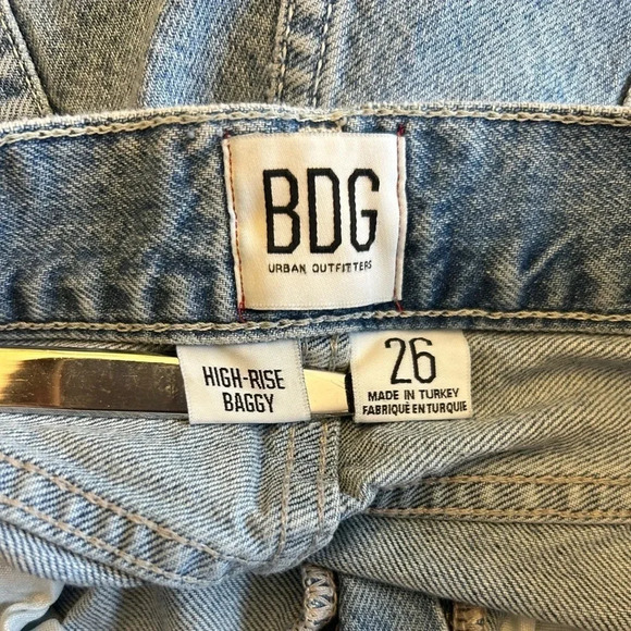 BDG High-Rise Baggy Fit Jeans Distressed Chewed Hem Size 26 - Picture 8 of 11